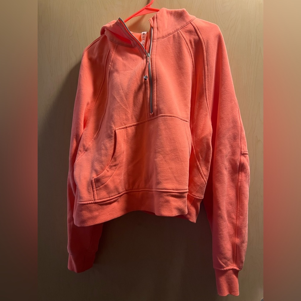 Raspberry cream scuba oversized half zip